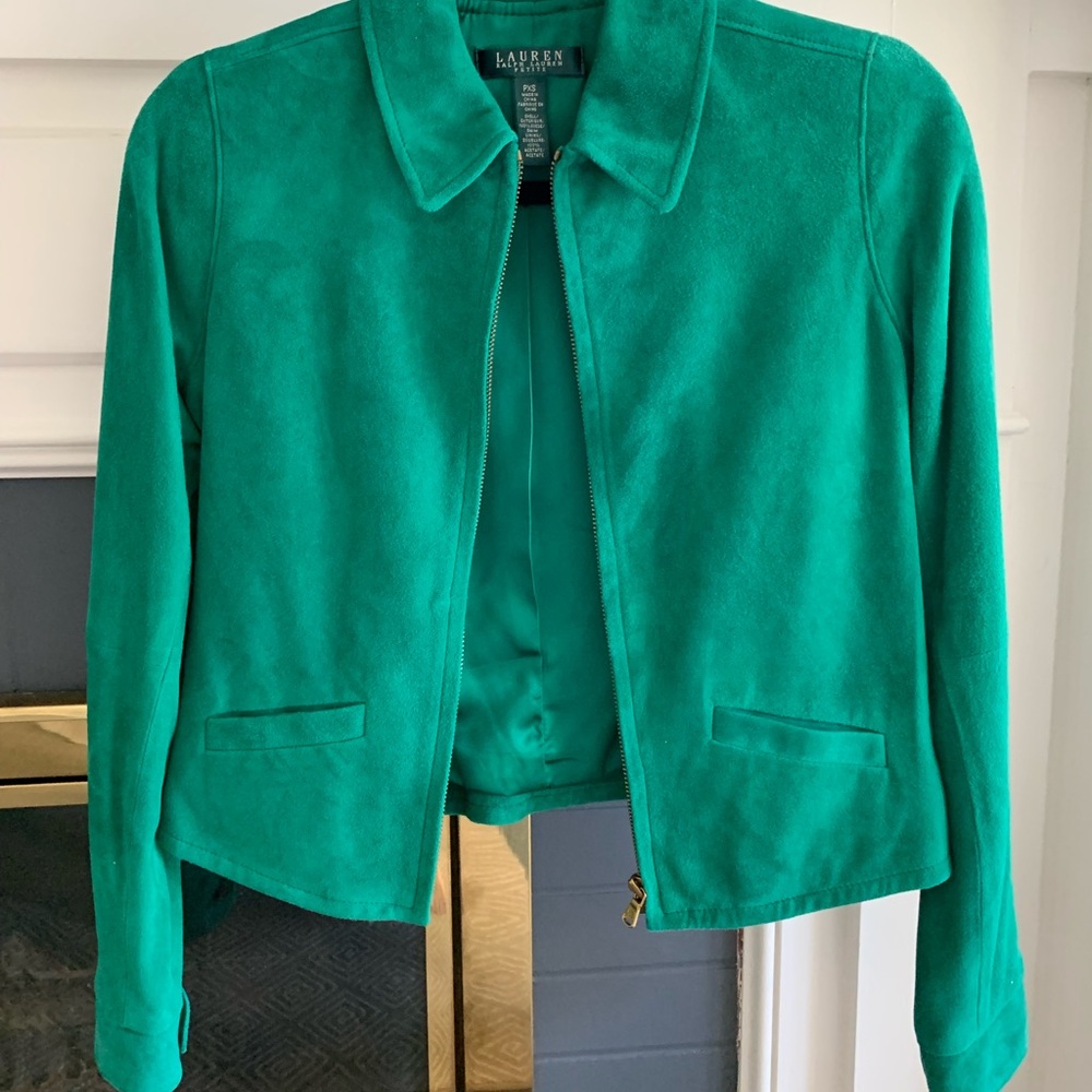 Ralph Lauren Green Suede Jacket